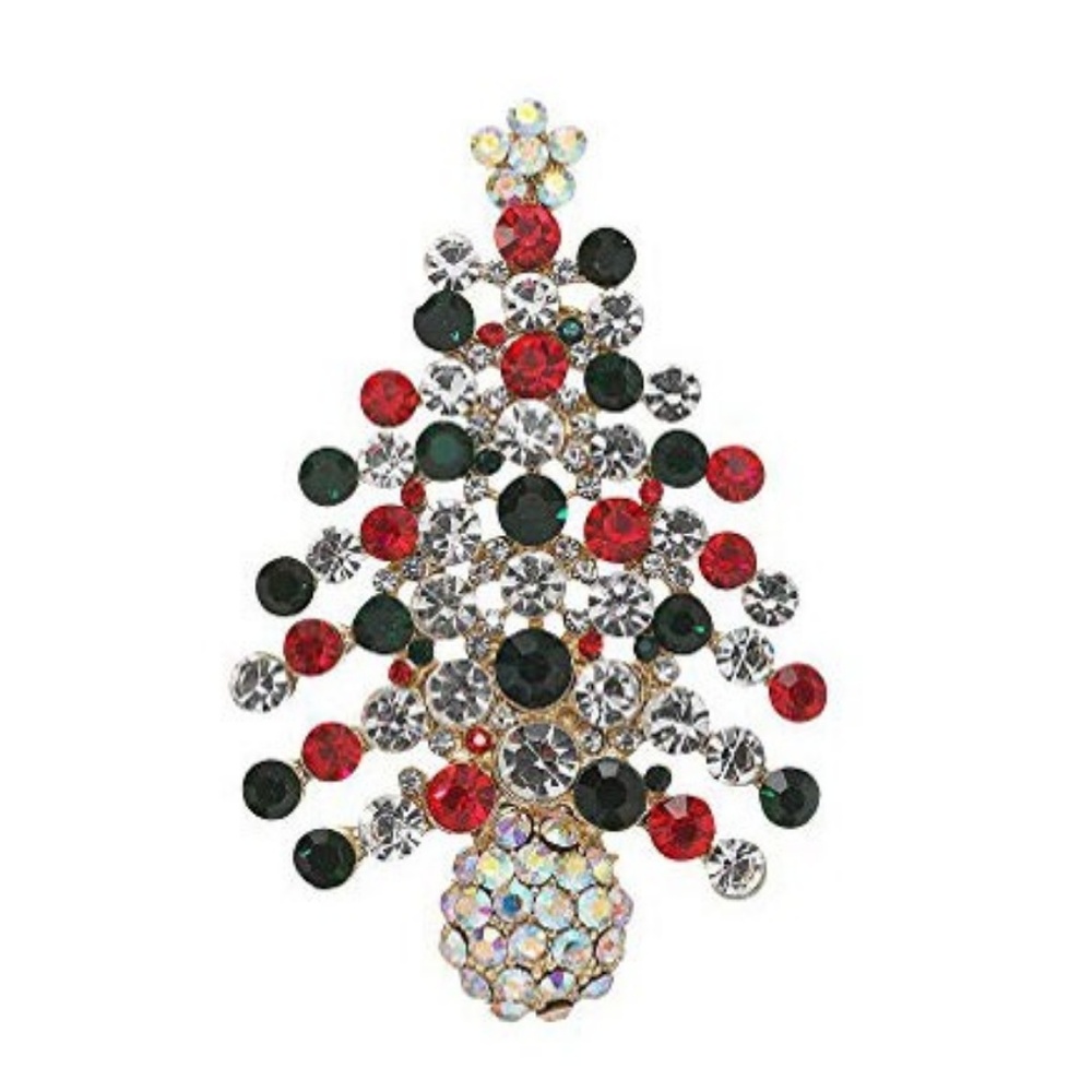 Studio Works Silvertone Pave Tree Pin